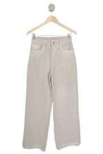 Calça de sarja wide leg Sawary bege