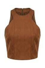 blusa cropped Acostamento marrom