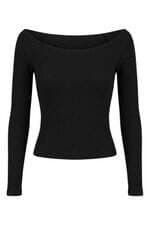 Blusa Zara em ribana preta