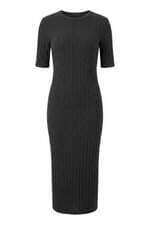 Vestido Fórum canelado preto