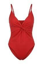 Body feminino vermelho com torção