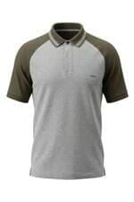 Camisa Polo Zzegna masculina cinza e marrom 