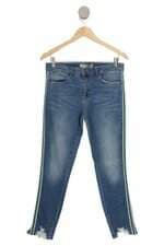 Calça jeans Zara feminina com faixa lateral