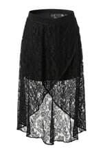 Saia Vida Bela feminina preta com forro