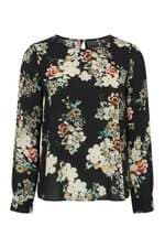 Blusa Feminina Zara Floral Preta 