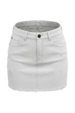 saia jeans Lezalez feminina branca