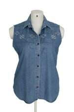 Camisa Jeans feminina azul