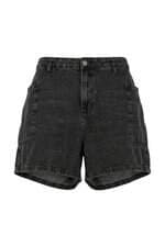 Shorts jeans Feminino Ashua Plus Size preto