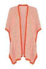 Kimono Feminino Shoulder laranja com branco