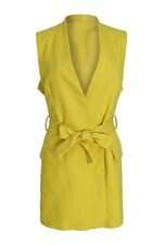 Colete Feminino Zara Alongado Amarelo