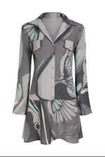 Vestido Indumentaria Feminino Cinza Estampado