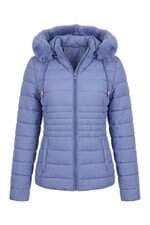 Jaqueta puffer feminina Safira roxa com forro