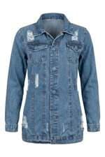 Jaqueta Jeans Feminina Achados Repassa Azul 