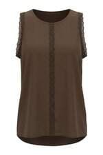 Blusa Mob feminina marrom com renda