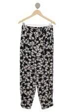 calça de tecido Renner feminino preto com faixa na cintura