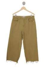 Calça de sarja Zara wide leg verde
