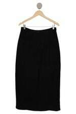 saia Midi Renner feminino preto com fenda