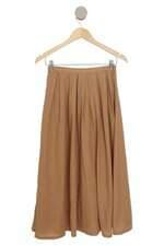 Saia Achados das Influencers caramelo com pregas