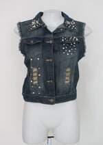 Colete jeans forever fashion feminina 