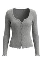 blusa de malha feminina cinza