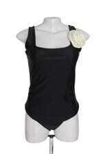 Body Egoiste preto com flor aplicada