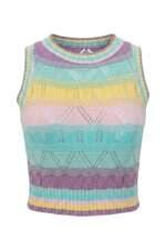 Blusa tricô feminino colorido