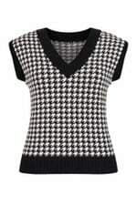 colete de trico Pied-Poule feminino preto