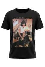 Camiseta feminina preta estampada