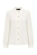 Camisa Feminina Zara Botões Pérolas Off White