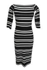 Vestido Zara feminino preto e branco listrado