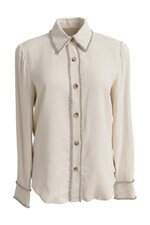 Camisa Zara feminina branca com aplique