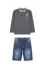 Conjunto Calça e Camiseta Infantil Masculino Achados Repassa Azul