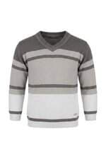 Casaco Tricot Infantil Masculino Cinza