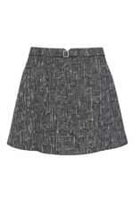 Saia Renner tweed cinza com forro