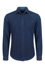 Camisa jeans Zara masculina azul