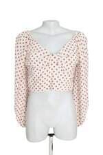 Blusa cropped branca com poás