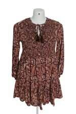 Vestido Ashua marrom estampado com tassel