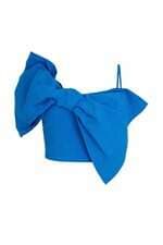 Cropped Zara azul com laço