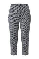 Calça Miriam Diniz feminina azul e bege estampada