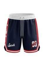 Shorts Growth Masculino Azul com Detalhes em Vermelho e Branco 