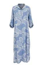 Vestido chemise Achados Repassa azul estampado