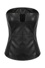 Top Zara feminino em PU preto