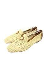 Mocassim Constance ráfia bege