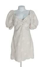 Vestido Renner viscolinho off white bordado