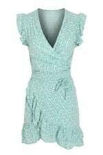 Vestido feminino Achados Repassa verde transpassado