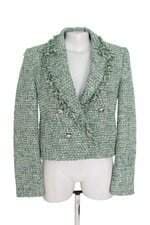 Blazer Cropped Em Tweed Verde Zara