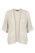 cardigan de tricot Shoulder feminino bege