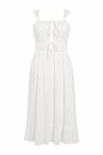 Vestido Midi Laise Feminino Zara Off White 