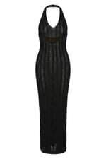 vestido bcbg tricot preta