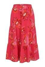 saia feminina rosa estampada